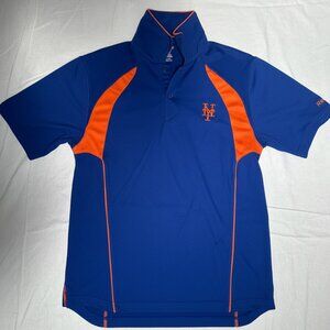 Reebok New York Mets Polo Shirt Mens Size S Blue MLB Baseball Embroidered Logo